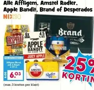 Boon`s Markt Alle Affligem. Amstel Radler, Apple Bandit. Brand of Desperados aanbieding