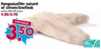Boon`s Markt Pangasiusfilet naturel of citroen/knoflook aanbieding