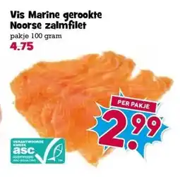 Boon`s Markt Vis Marine gerookte Noorse zalmfilet aanbieding