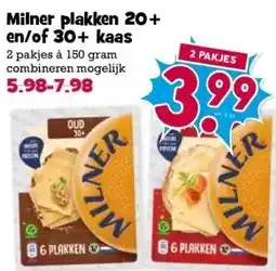Boon`s Markt Milner plakken 20+ en/of 30+ kaas 2 pakjes à 150 gram combineren mogelijk aanbieding