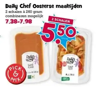 Boon`s Markt Daily Chef Oosterse maaltijden 2 schalen à 260 gram combineren mogelijk aanbieding