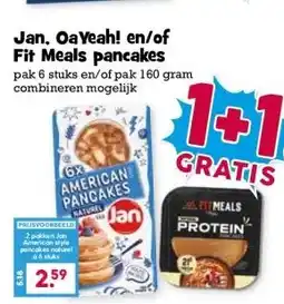 Boon`s Markt Jan, OaYeah! en/of Fit Meals pancakes aanbieding