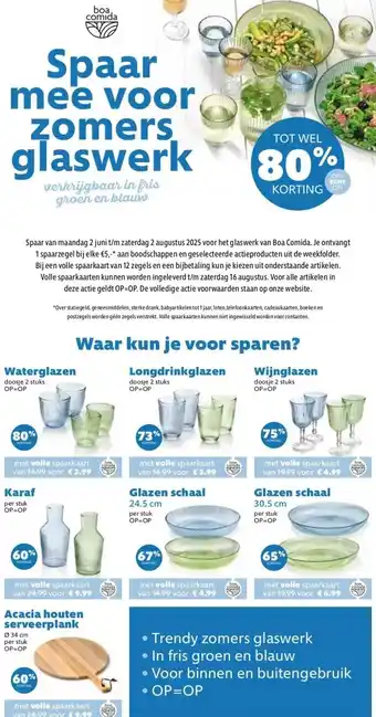 Boon`s Markt Spaar mee voor zomers glaswerk aanbieding