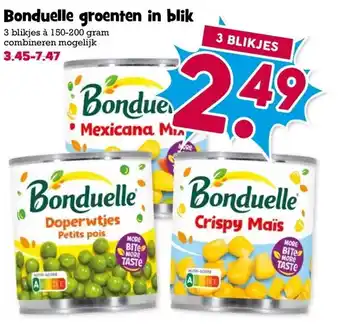 Boon`s Markt Bonduelle groenten in blik aanbieding