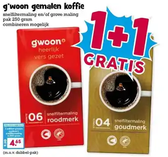 Boon`s Markt g'woon gemalen koffie aanbieding