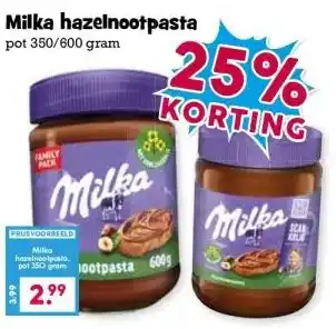 Boon`s Markt Milka hazelnootpasta aanbieding
