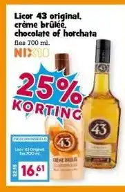 Boon`s Markt Licor 43 original. crème brûlée, chocolate of horchata aanbieding