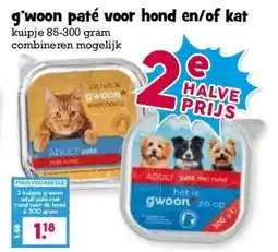 Boon`s Markt g'woon paté voor hond en/of kat aanbieding