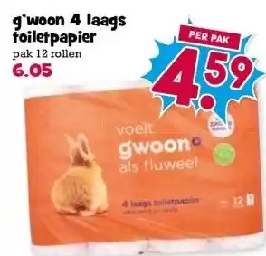 Boon`s Markt g'woon 4 laags toiletpapier aanbieding