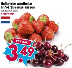 Boon`s Markt Hollandse aardbeien en/of Spaanse kersen aanbieding