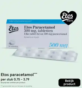 Etos Etos Paracetamol aanbieding