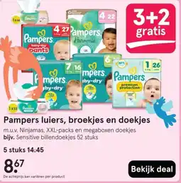 Etos Pampers luiers, broekjes en doekjes aanbieding