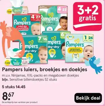 Etos Pampers luiers, broekjes en doekjes aanbieding