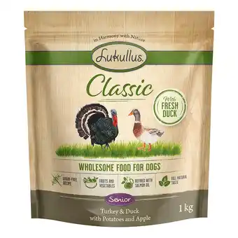 Zooplus 5 x 1 kg Lukullus Classic Senior Kalkoen & Eend Graanvrij Honden Droogvoer aanbieding