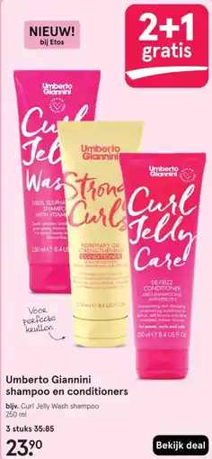Etos Umberto Giannini shampoo en conditioners aanbieding