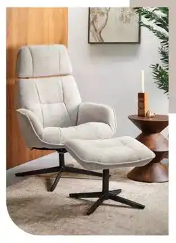 IN.HOUSE Draaifauteuil en Hocker Mantuia aanbieding