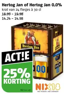 Poiesz Hertog Jan of Hertog Jan 0.0% aanbieding