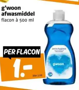 Poiesz G'woon afwasmiddel flacon à 500 ml aanbieding