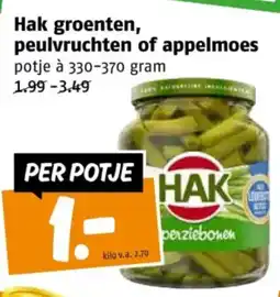 Poiesz Hak groenten, peulvruchten of appelmoes aanbieding