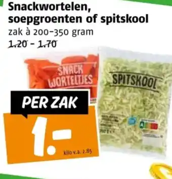 Poiesz Snackwortelen, soepgroenten of spitskool aanbieding
