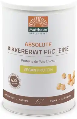 De Online Drogist Mattisson HealthStyle Kikkererwt Proteïne 400GR aanbieding