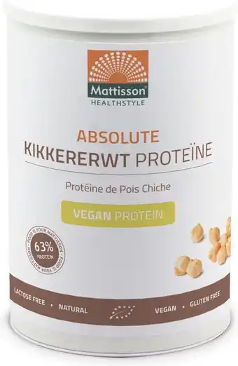 De Online Drogist Mattisson HealthStyle Kikkererwt Proteïne 400GR aanbieding