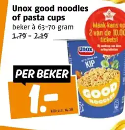 Poiesz Unox good noodles of pasta cups aanbieding