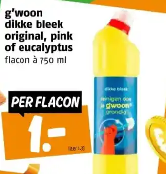 Poiesz G'woon dikke bleek original, pink of eucalyptus aanbieding