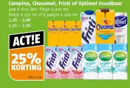 Poiesz Campina, Chocomel, Fristi of Optimel houdbaar aanbieding
