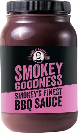 Intratuin Smokey Goodness BBQ saus Smokey's Finest 500 ml aanbieding