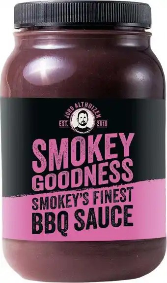 Intratuin Smokey Goodness BBQ saus Smokey's Finest 500 ml aanbieding