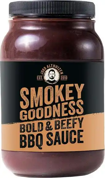 Intratuin Smokey Goodness BBQ saus Bold and Beefy 500 ml aanbieding