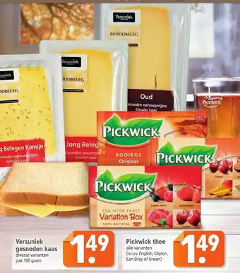 Lekker Makkelijk Versuniek Gesneden Kaas Of Pickwick Thee aanbieding