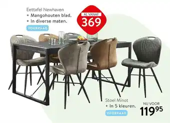 Profijt Meubel Eettafel Newhaven Of Stoel Minot aanbieding