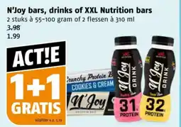 Poiesz N'Joy bars, drinks of XXL Nutrition bars aanbieding