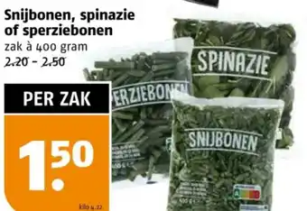 Poiesz Snijbonen, spinazie of sperziebonen aanbieding