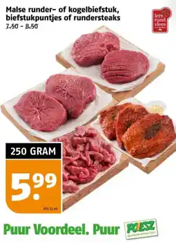 Poiesz Malse runder- of kogelbiefstuk, biefstukpuntjes of rundersteaks aanbieding