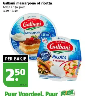 Poiesz Galbani mascarpone of ricotta aanbieding