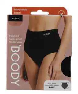De Online Drogist Boody Menstruatieondergoed Tailleslip Zwart Normaal/Hevig Maat XS aanbieding