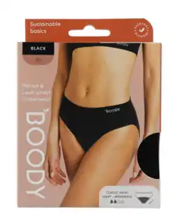 De Online Drogist Boody Menstruatieondergoed Bikinislip Zwart Licht / Normaal Maat XS aanbieding