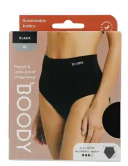 De Online Drogist Boody Menstruatieondergoed Tailleslip Zwart Normaal/Hevig Maat XL aanbieding