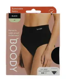 De Online Drogist Boody Menstruatieondergoed Tailleslip Zwart Licht/Normaal Maat M aanbieding
