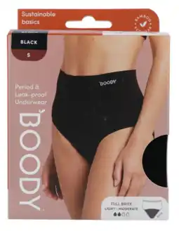 De Online Drogist Boody Menstruatieondergoed Tailleslip Zwart Licht/Normaal Maat S aanbieding