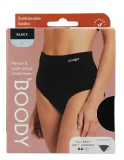 De Online Drogist Boody Menstruatieondergoed Tailleslip Zwart Licht/Normaal Maat L aanbieding