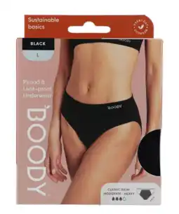 De Online Drogist Boody Menstruatieondergoed Bikinislip Zwart Normaal/Hevig Maat L aanbieding