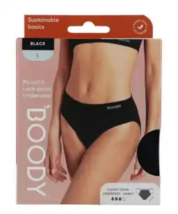 De Online Drogist Boody Menstruatieondergoed Bikinislip Zwart Normaal/Hevig Maat L aanbieding