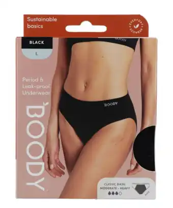 De Online Drogist Boody Menstruatieondergoed Bikinislip Zwart Normaal/Hevig Maat L aanbieding