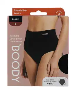 De Online Drogist Boody Menstruatieondergoed Tailleslip Zwart Normaal/Hevig Maat S aanbieding