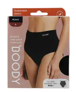 De Online Drogist Boody Menstruatieondergoed Tailleslip Zwart Normaal/Hevig Maat S aanbieding