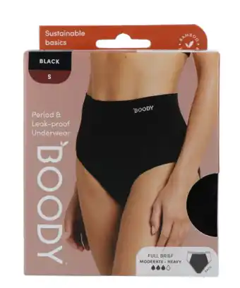 De Online Drogist Boody Menstruatieondergoed Tailleslip Zwart Normaal/Hevig Maat S aanbieding